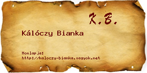Kálóczy Bianka névjegykártya