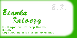bianka kaloczy business card