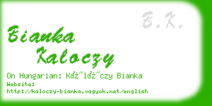 bianka kaloczy business card